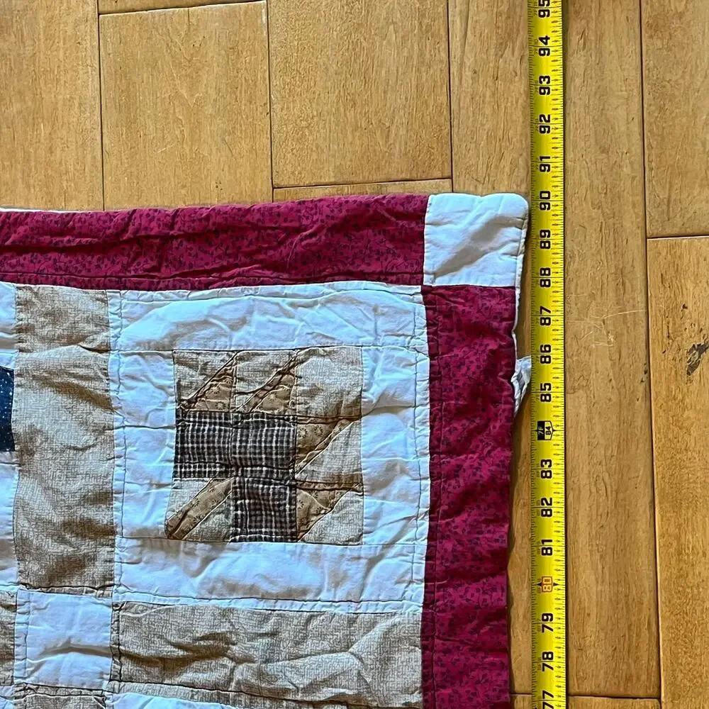 Handmade Patchwork Quilt 84x90 Rustic Cabin Motif Bears Moose Stars Trees